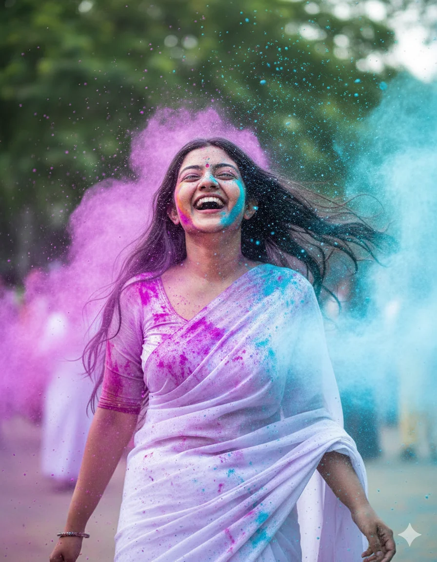Holi 2026 Girls Saree AI Prompts for Instagram Post