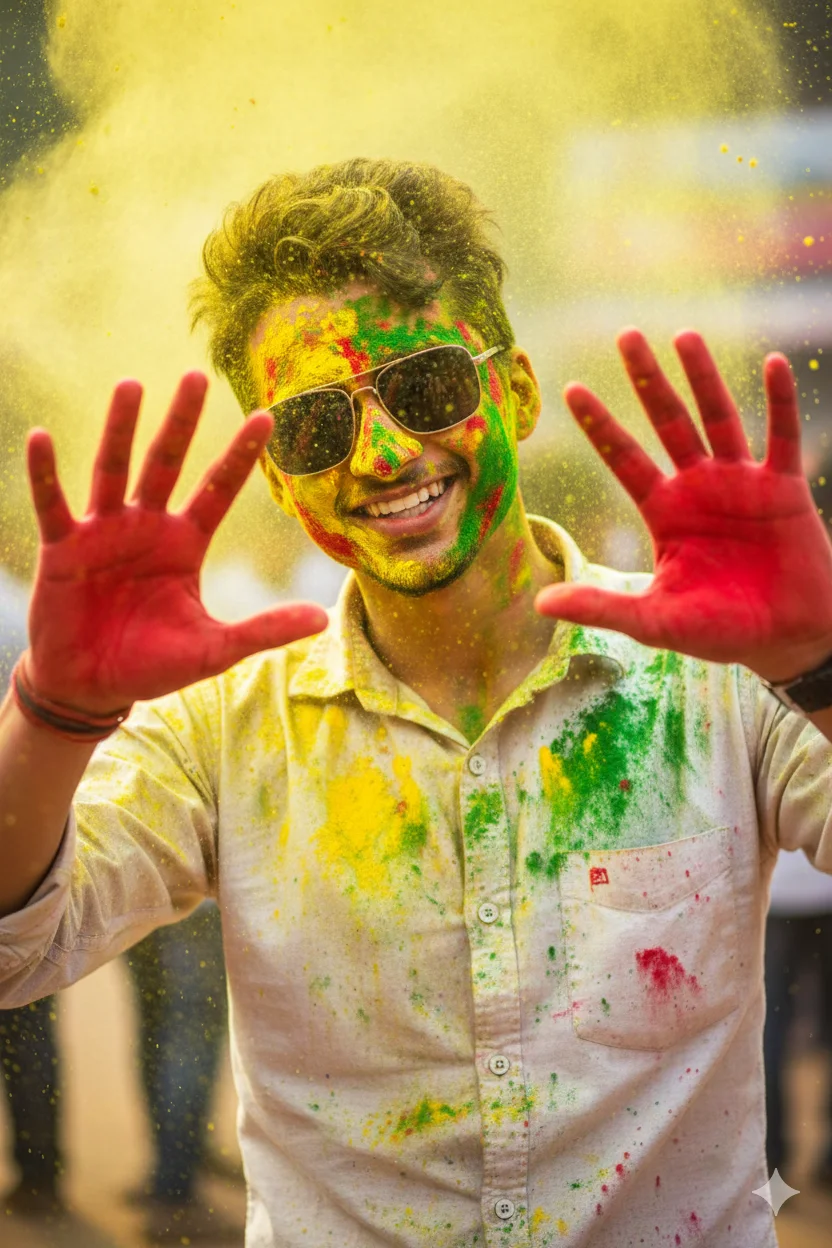 Holi 2026 Special Reflective Sunglasses & Powder Viral AI Prompts for Men