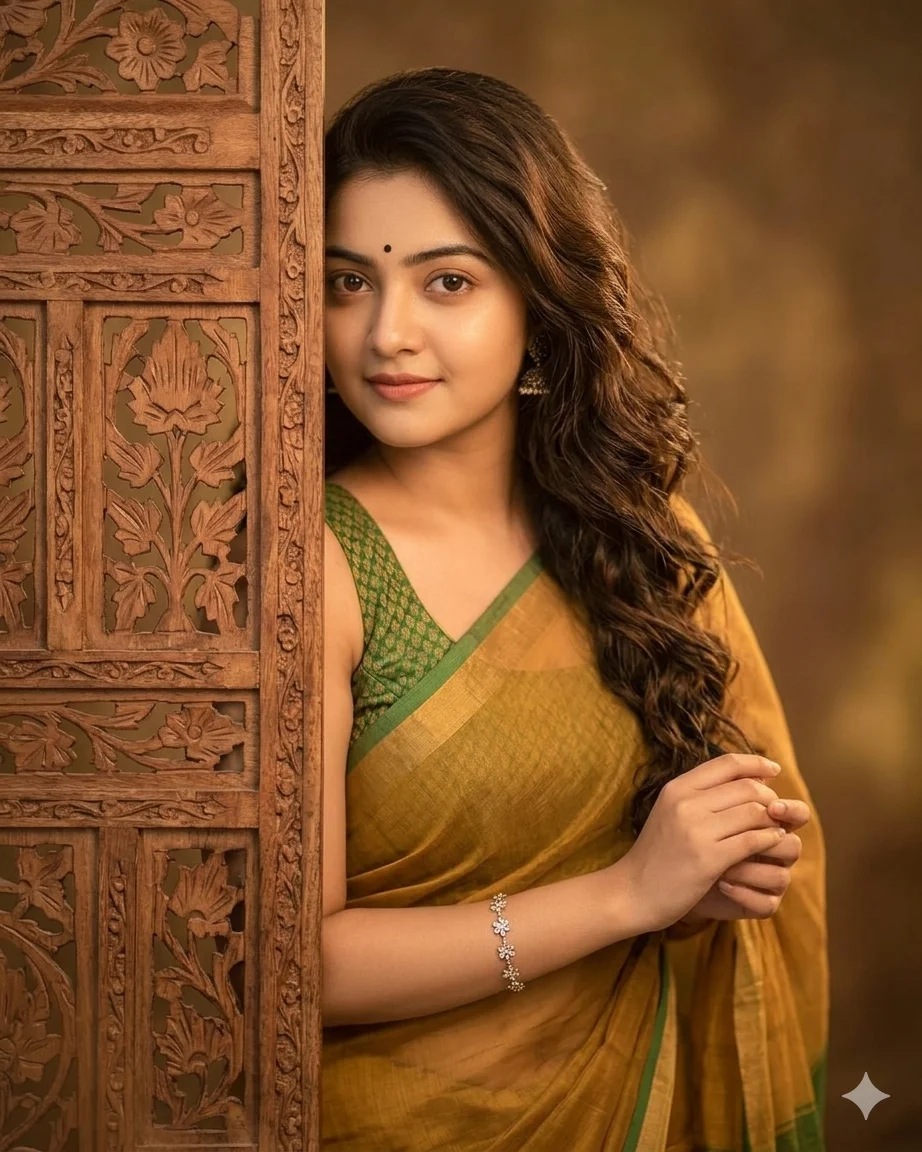 Traditional Mustard Saree AI Prompt Nano Banana AI Prompts for Indian Heritage Portraits