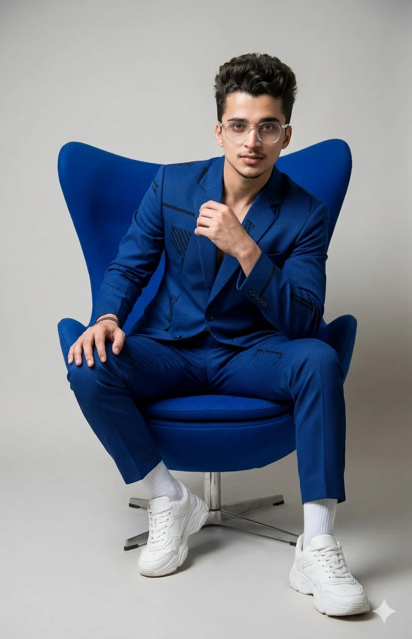 Cobalt Blue Luxury AI Prompt Nano Banana AI Prompts for Men's Editorial Portraits
