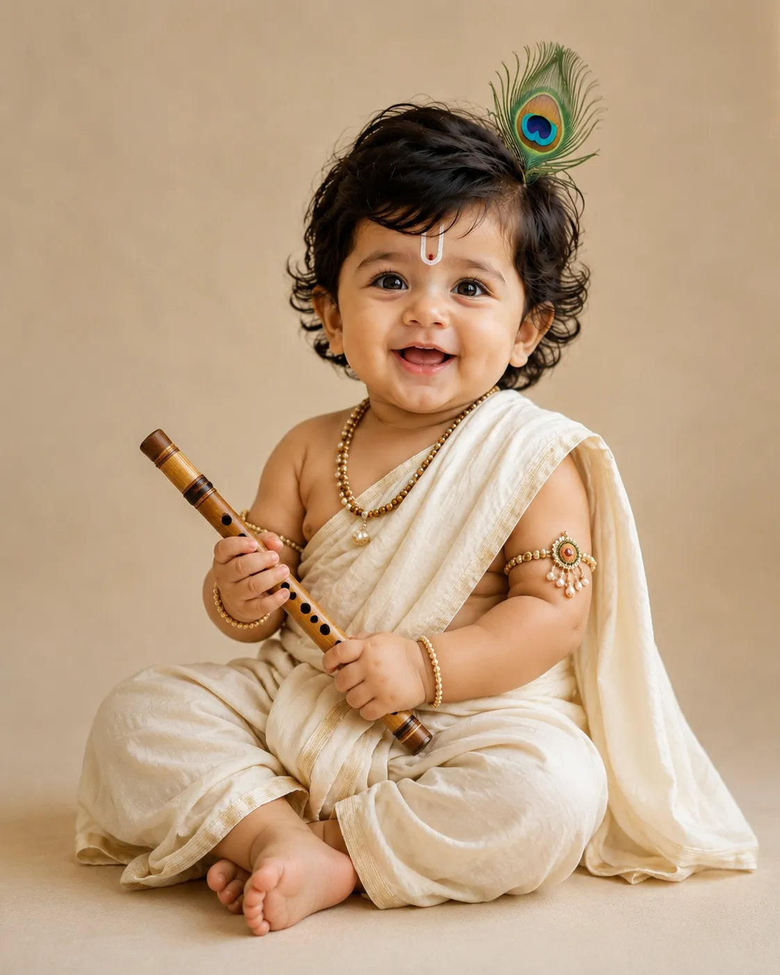 Cute Baby Little Krishna Janmashtami AI Prompt