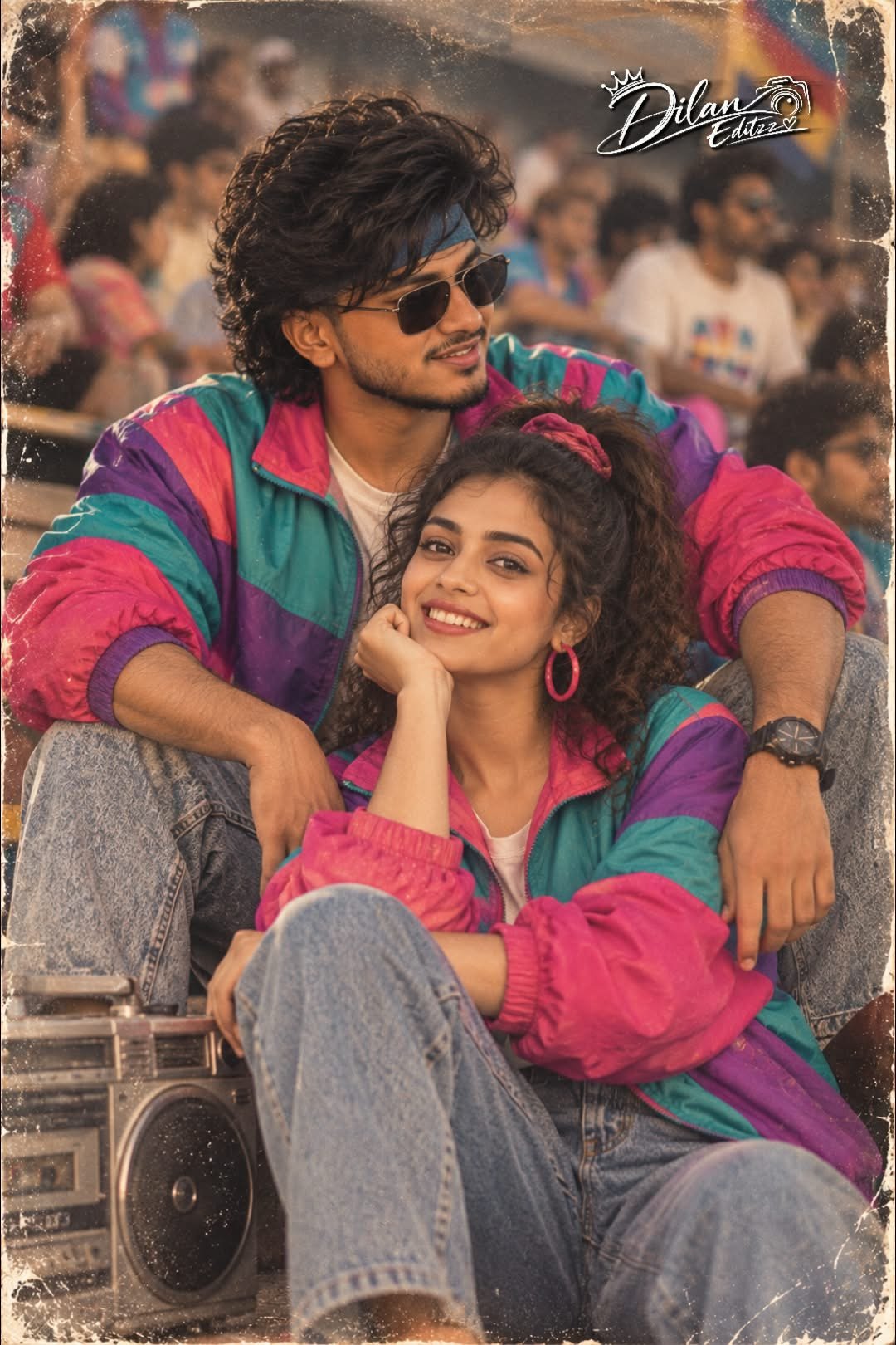 1980s Trend Retro Indian Couple AI Photo Prompt