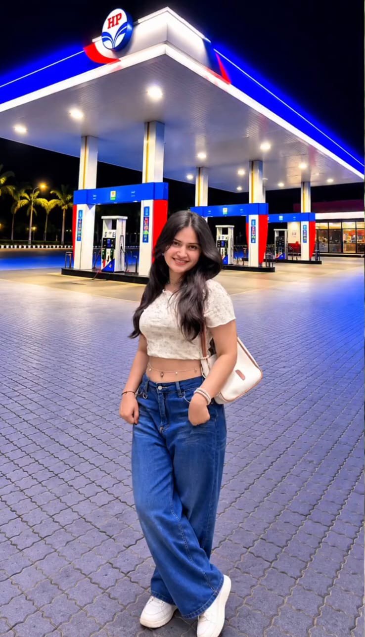 Night HP Petrol Pump Trend AI Prompt for Female Portrait
