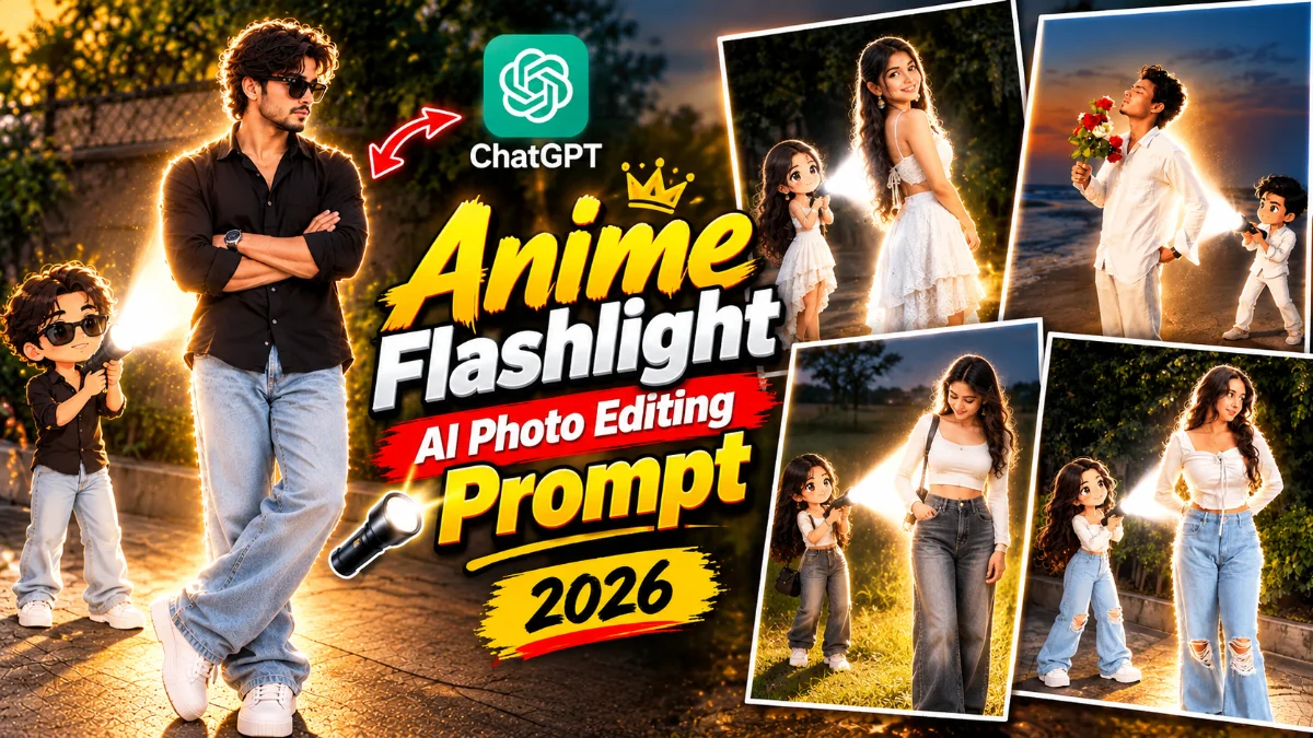 Anime Flashlight AI Photo Editing Prompt 2026 Boy & Girl | Instagram Trend