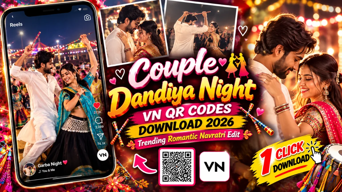 Couple Dandiya Night VN QR Codes Download 2026 | Navratri Special