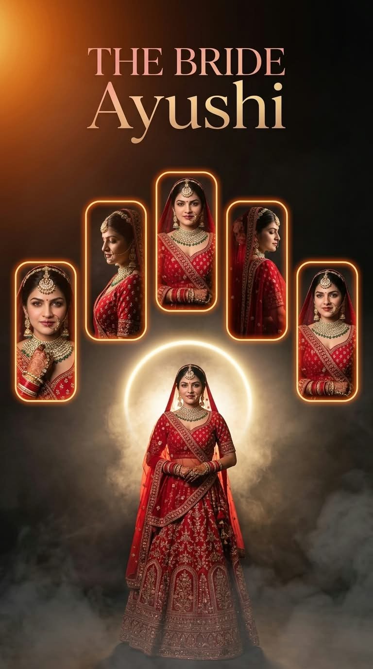 Indian Bridal Wedding Poster AI Photo Prompt