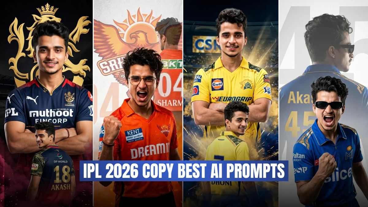 IPL 2026 AI Photo Editing Apne Naam ki Jersey Wali Viral Photo Kaise Banaye? | RCB, CSK, MI Prompts