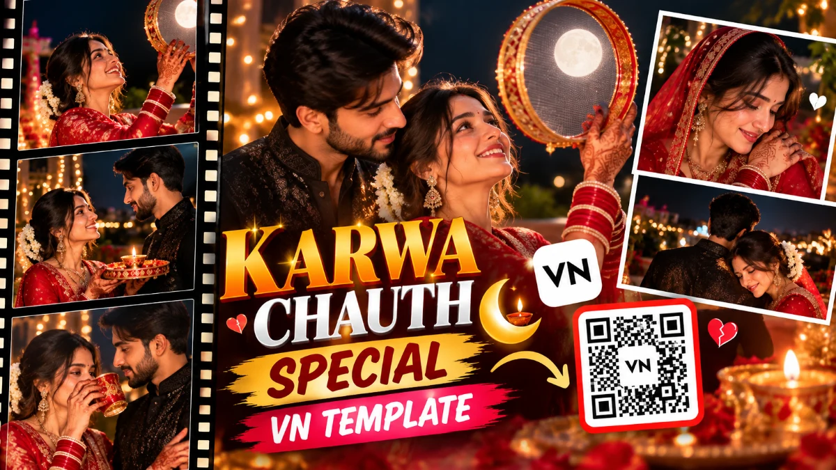 Karwa Chauth Special VN QR Codes Download 2026 | Trending Couple Reel Edit