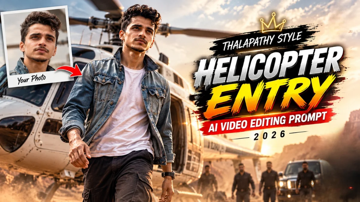 Thalapathy Vijay Viral Helicopter Entry AI Video Editing Prompt 2026