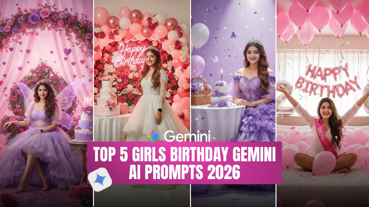 Top 5 Girls Birthday Gemini AI Prompts 2026 | Viral Aesthetic Portrait Ideas