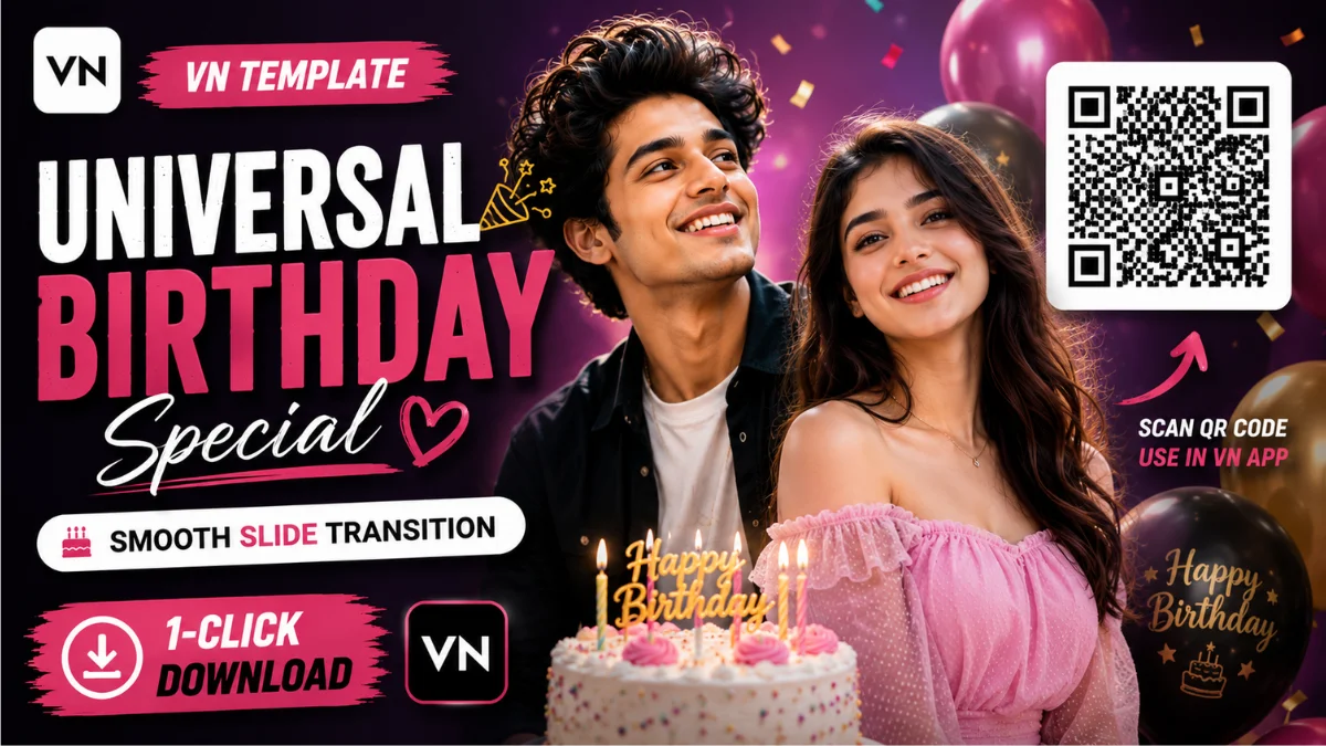 Universal Birthday Special VN Template QR Code Download 2026 | Smooth Slide Editing