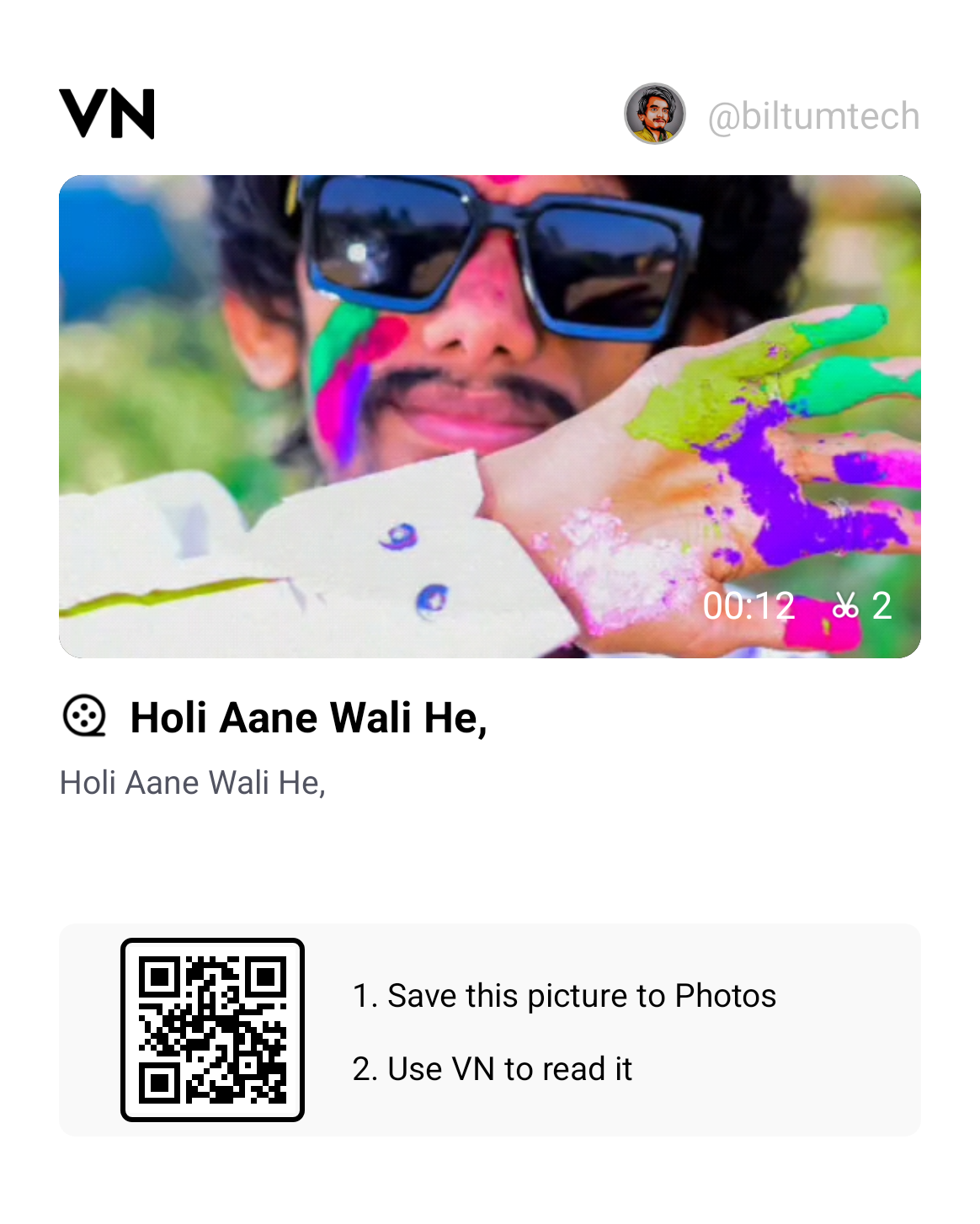 Jogi ji dheere dheere Holi VN QR Codes Template