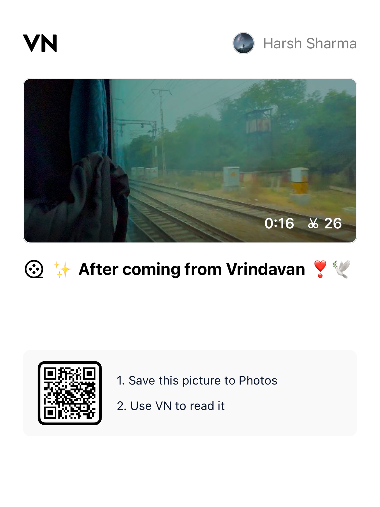 Vrindavan Vibe VN QR Code For instagram Reel Free