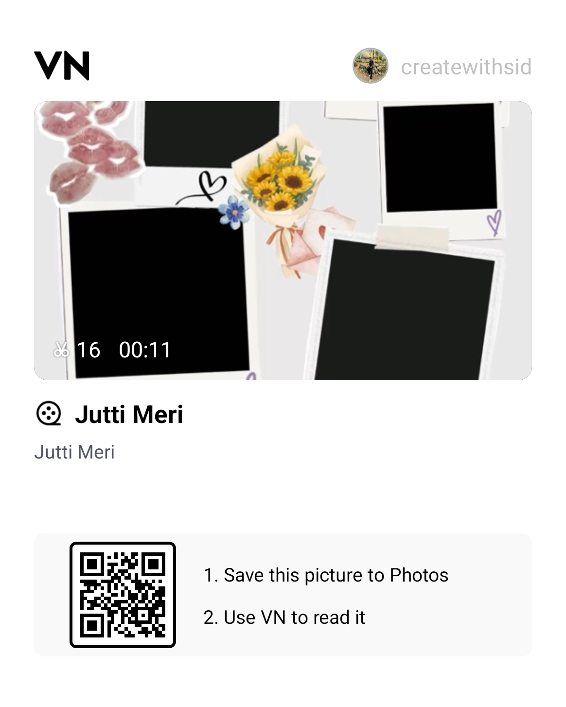 Jutti Meri Song VN QR Code Template For instagram