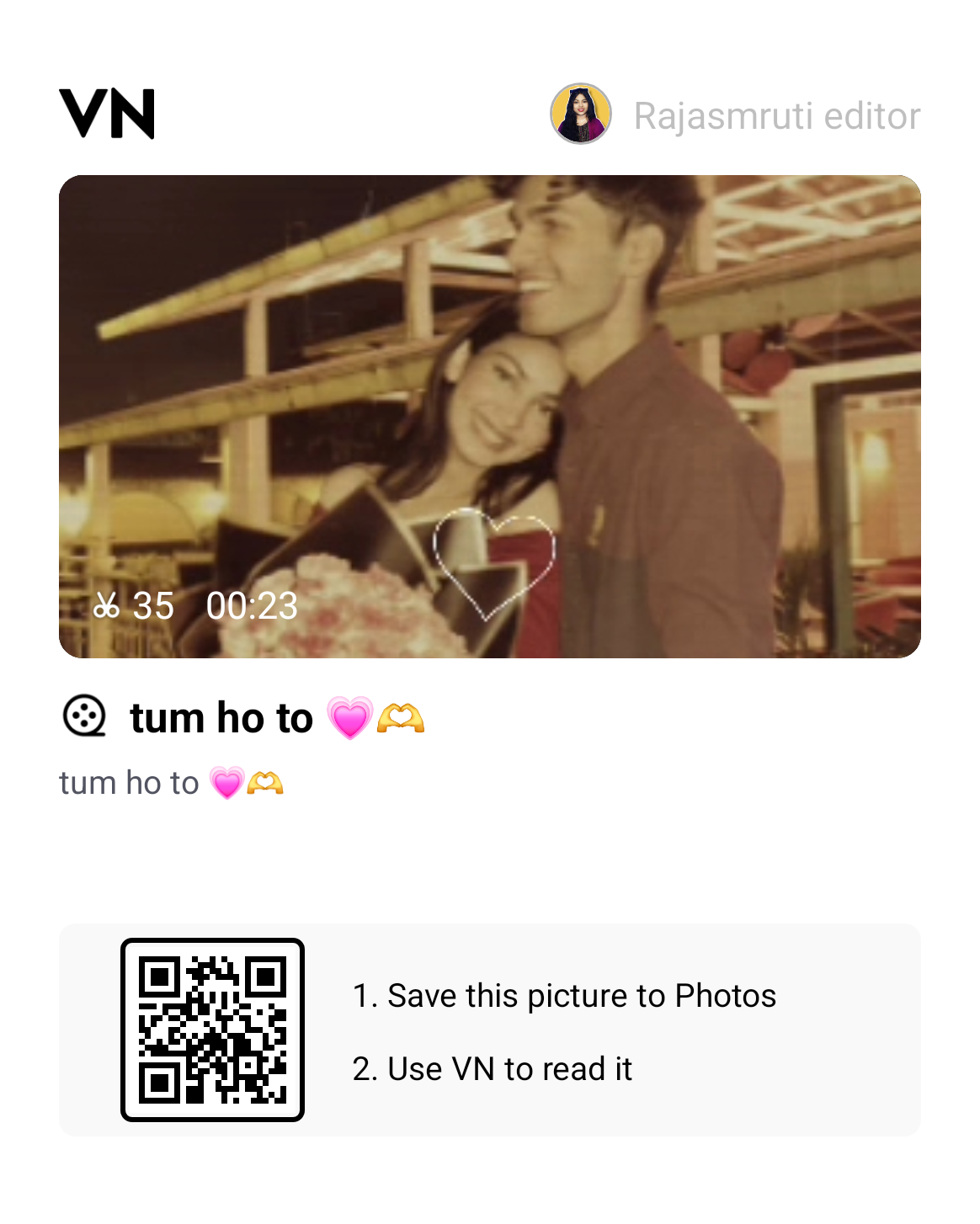 Tum Ho  Couple VN QR Code Template For instagram 2026
