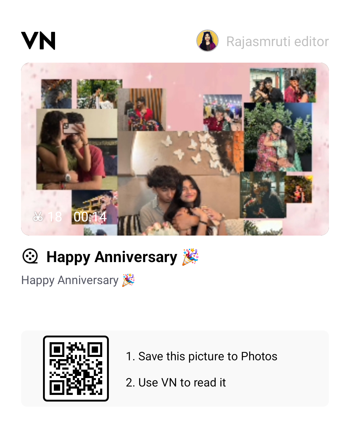 Happy Anniversary VN QR Code Template 2026