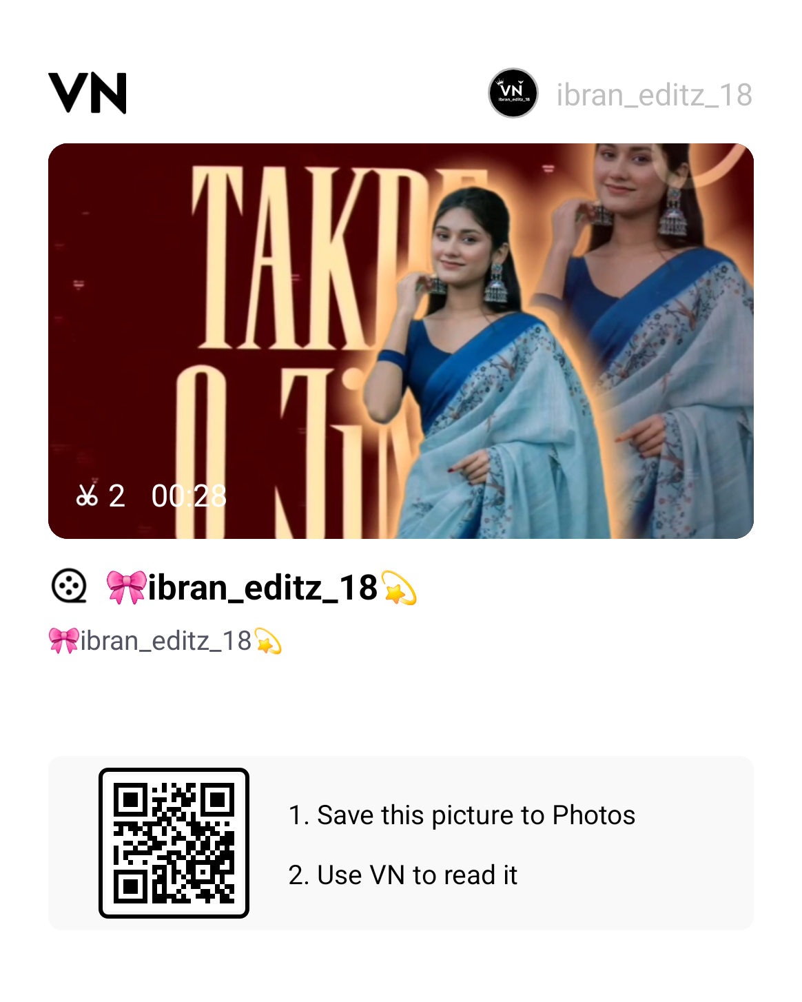 Ishqa Ve Chadeya Viral Trending Reel VN Qr Code Template