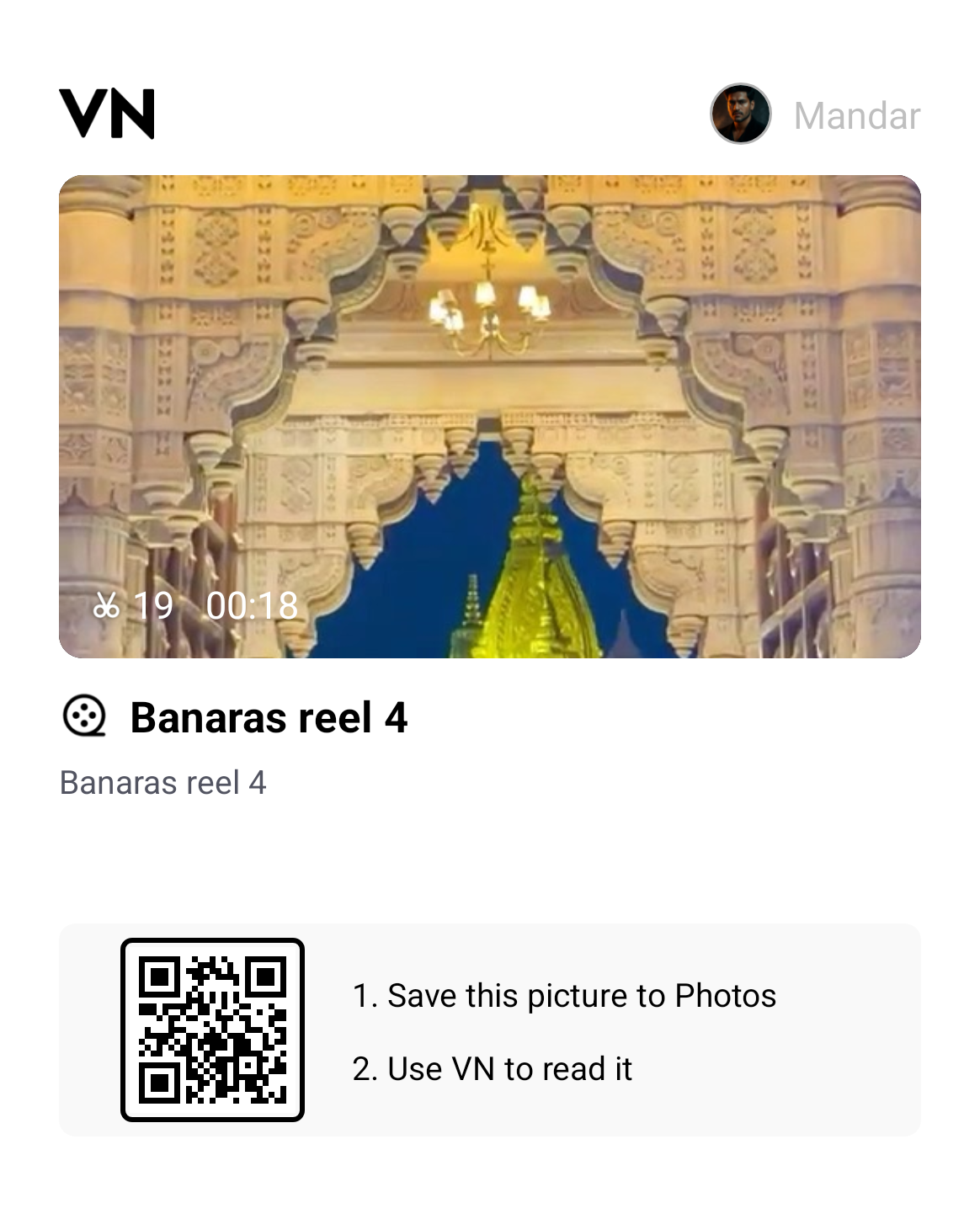 Ishq E Banaras Viral Reels Reel VN Qr Code Template 2026