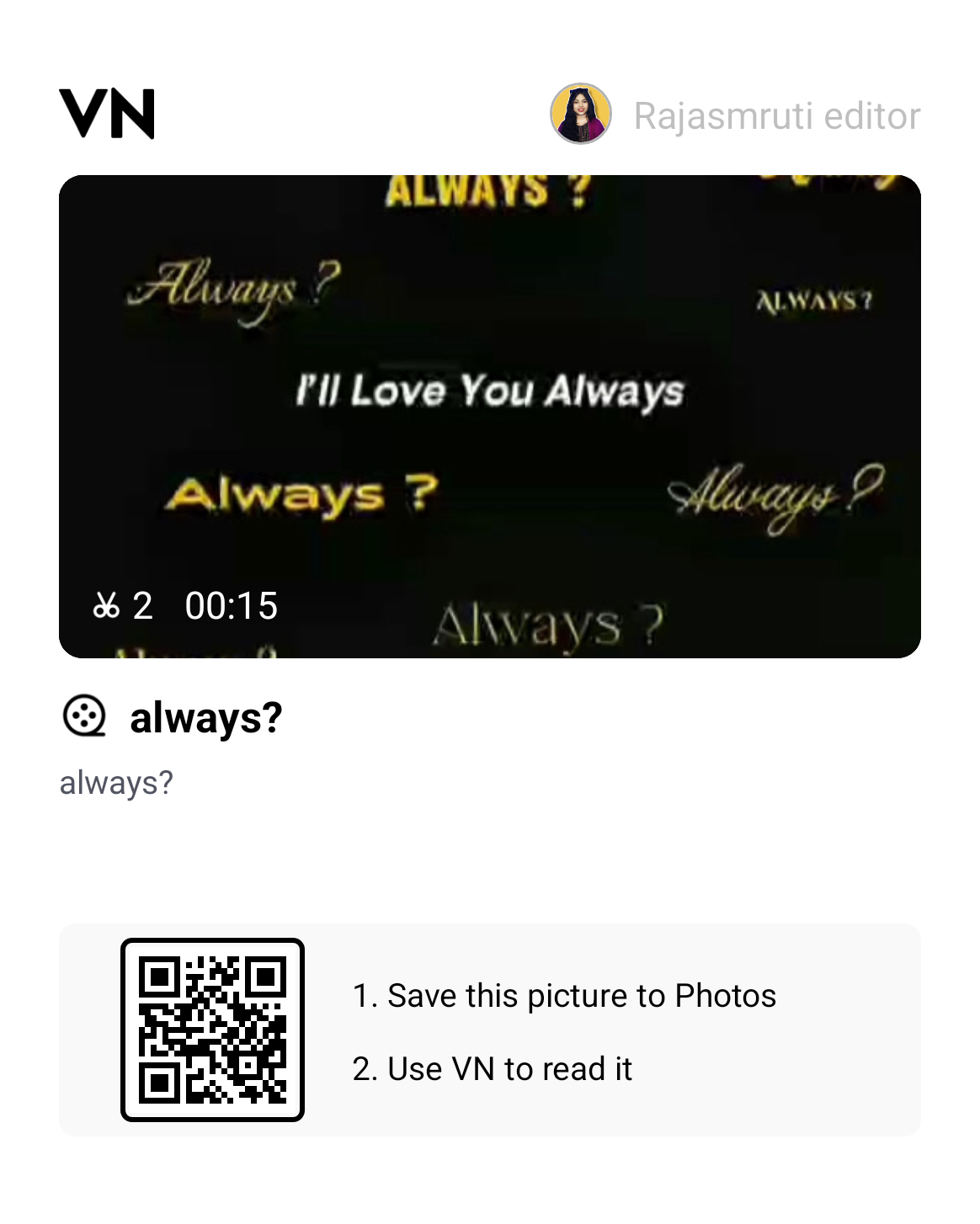 I Will Love You Always Trending Reel VN Qr Code Template 2026