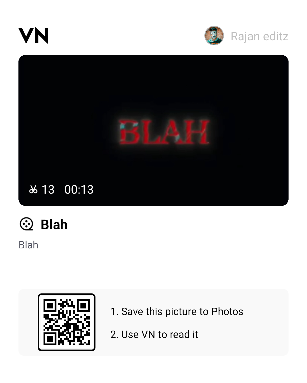 Blah Blah Viral Trending Song Reel VN Qr Code Template