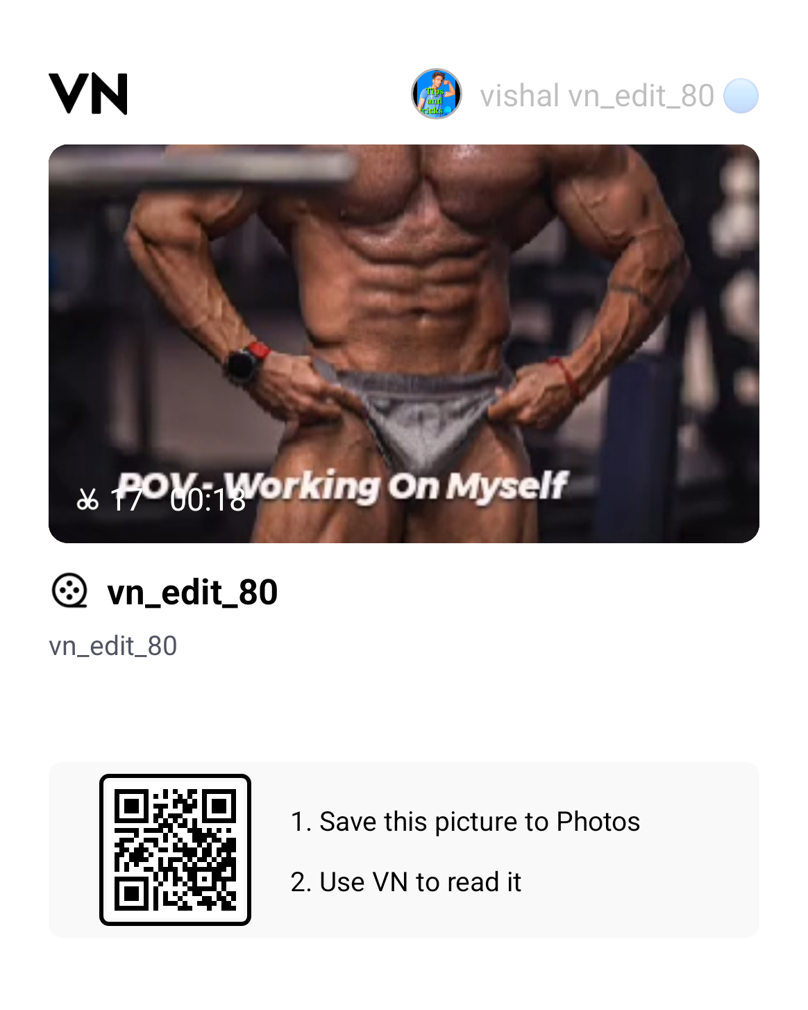 Working on Myself Viral Gym Reel VN Qr Code Template 2026