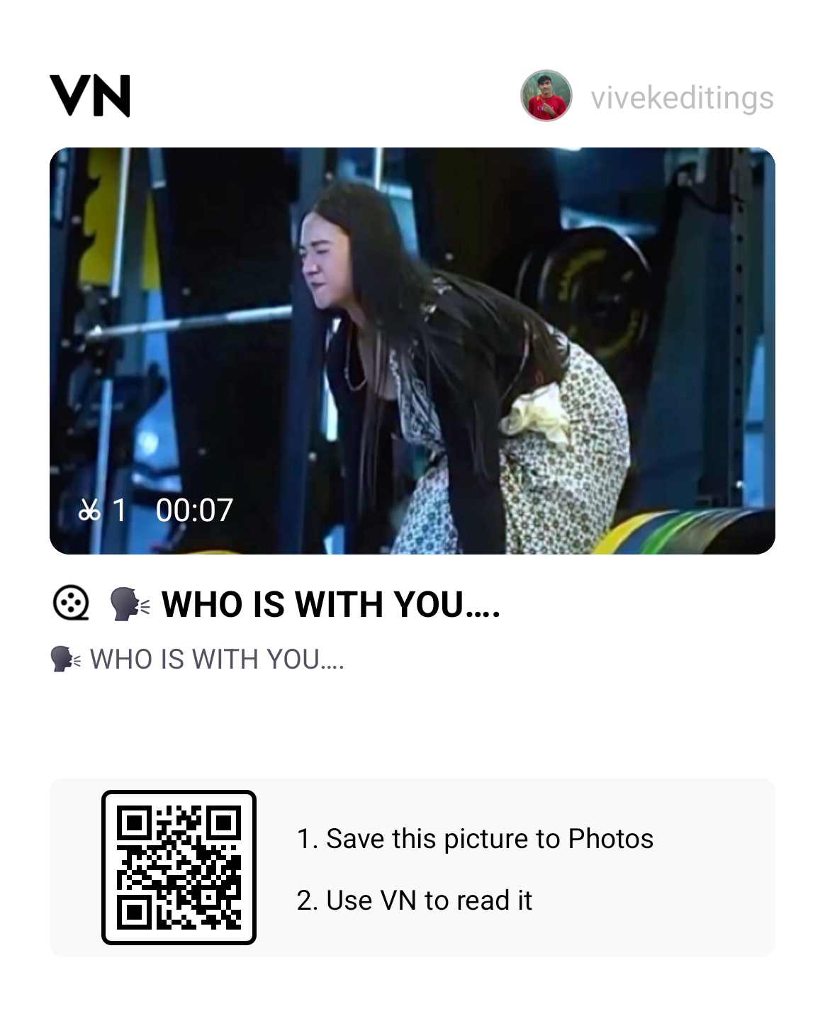 Who IS With You Gym Viral Reel VN Qr Code Template 2026
