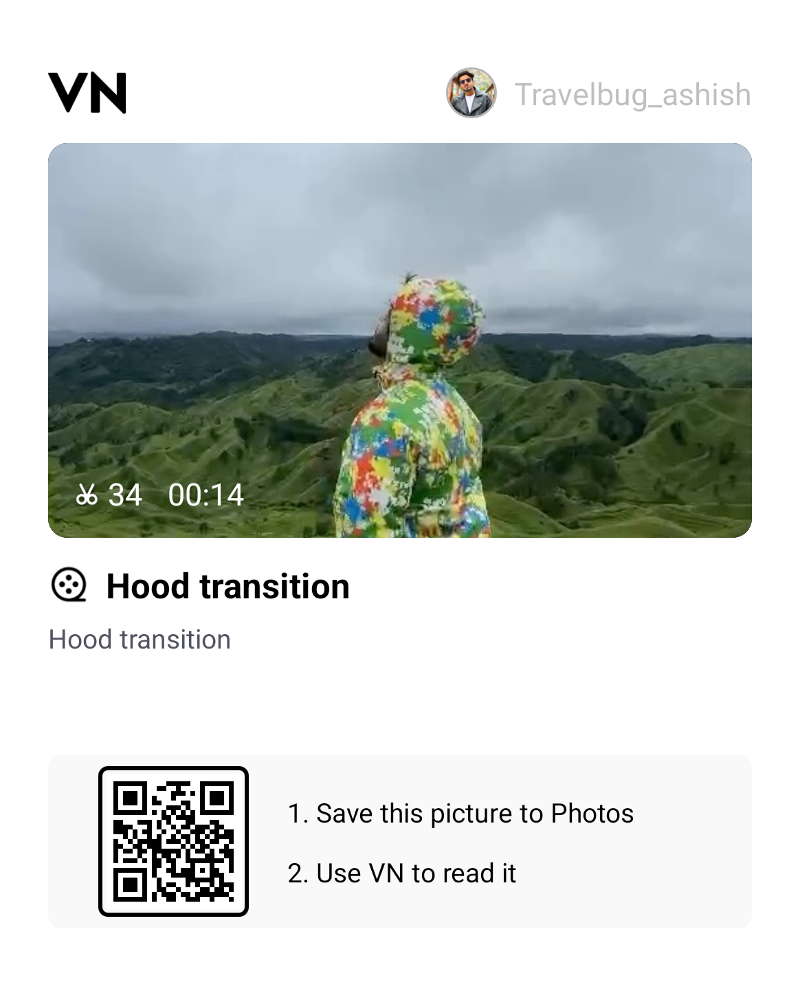 Hood Transition (KR$NA Song) Viral Reel VN Qr Code Template