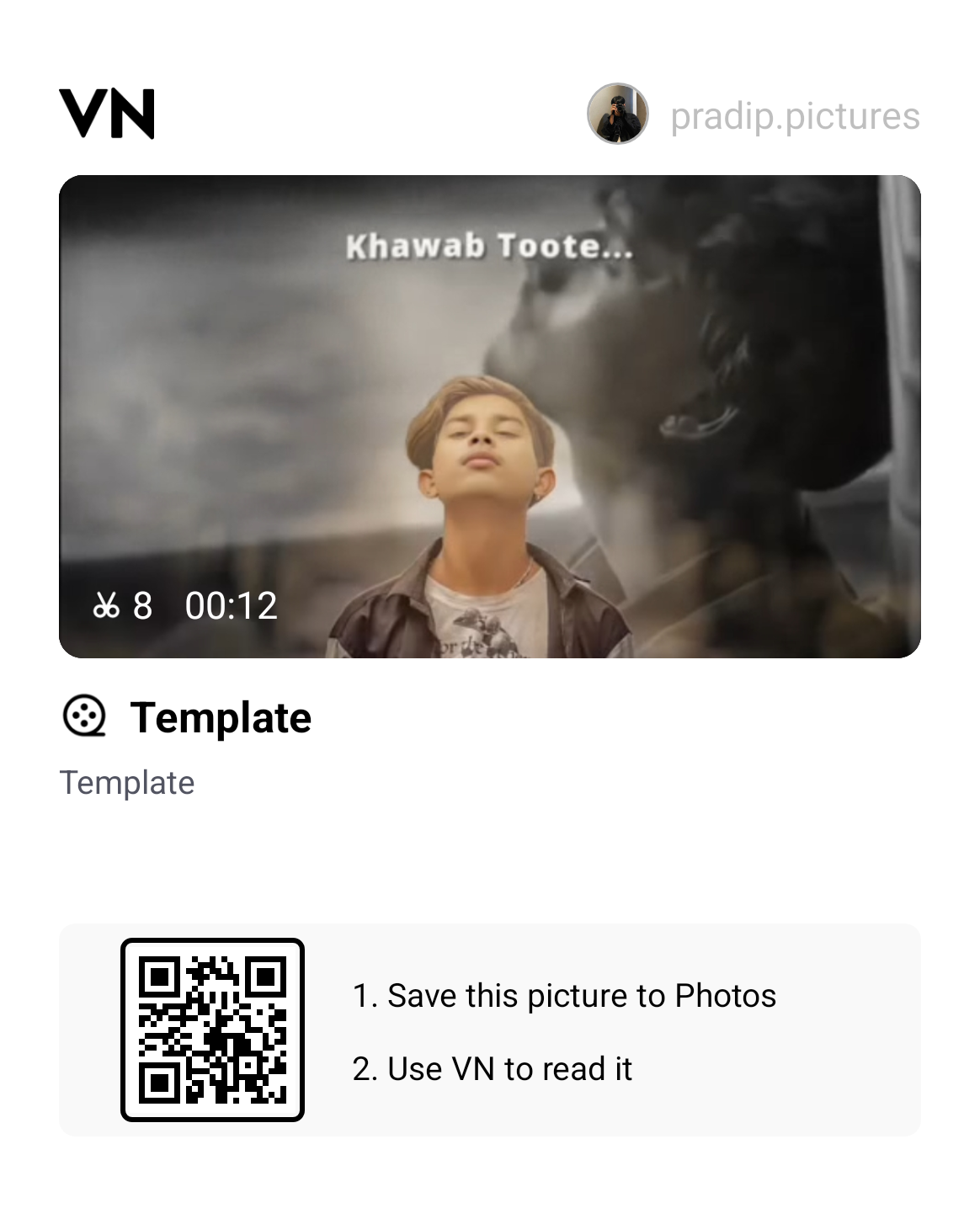 Khwaab Tootein, Waade Tootein Sad Reel VN Qr Code Template 2026