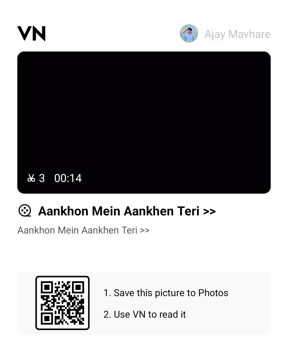 Aankhon Mein Aankhein Teri Viral VN QR Code Template